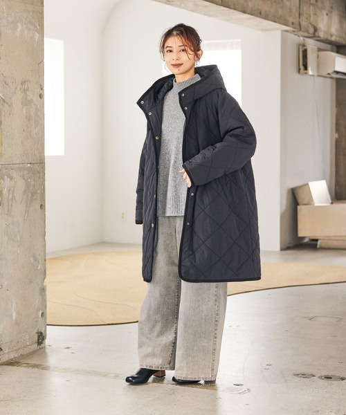 studio CLIP(スタディオクリップ)の「キルティングフードロングコート(ダウンジャケット/コート・レディース・モカ/ブラック/アイボリー・FREE)」の12枚目の写真