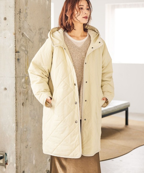 studio CLIP(スタディオクリップ)の「キルティングフードロングコート(ダウンジャケット/コート・レディース・モカ/ブラック/アイボリー・FREE)」の14枚目の写真