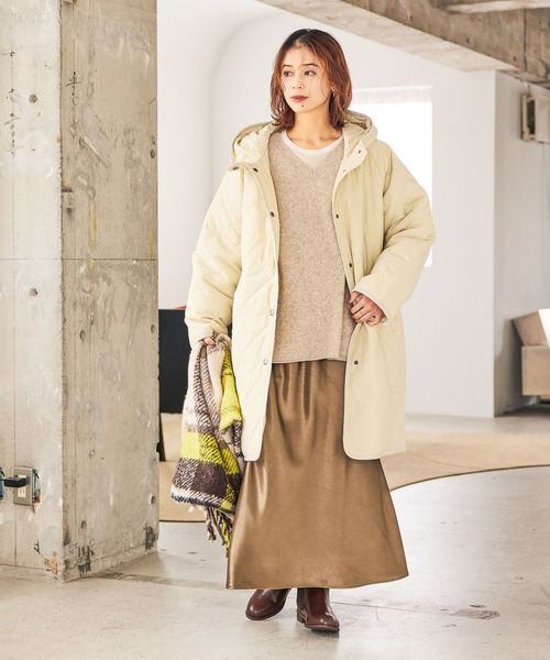 studio CLIP(スタディオクリップ)の「キルティングフードロングコート(ダウンジャケット/コート・レディース・モカ/ブラック/アイボリー・FREE)」の20枚目の写真