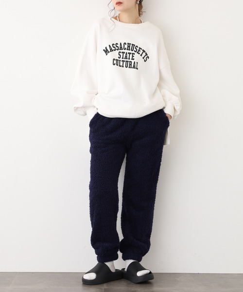 OMNES(オムネス)の「あったかふわシャギーパンツ(その他パンツ・レディース・ネイビー/チャコール・L/M)」の10枚目の写真