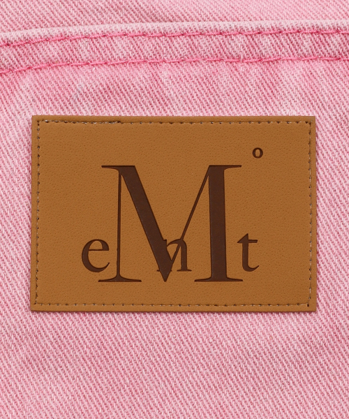 MUCENT(ムセント)の「キドバックレザーパッチロゴワイドデニムパンツ 男女共用(デニムパンツ・レディース・PINK・X-LARGE/SMALL/MEDIUM/LARGE)」の5枚目の写真