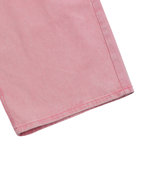 MUCENT(ムセント)の「キドバックレザーパッチロゴワイドデニムパンツ 男女共用(デニムパンツ・レディース・PINK・X-LARGE/SMALL/MEDIUM/LARGE)」の6枚目の写真