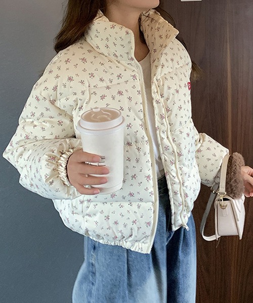 HALEY PESCA（ヘーリーペスカ）の「HALEY PESCA/フラワープリント　中綿ダウンジャケット（ダウンジャケット/コート・レディース・オフホワイト/グレー・FREE）」の2枚目の写真