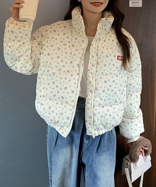 HALEY PESCA（ヘーリーペスカ）の「HALEY PESCA/フラワープリント　中綿ダウンジャケット（ダウンジャケット/コート・レディース・オフホワイト/グレー・FREE）」の4枚目の写真