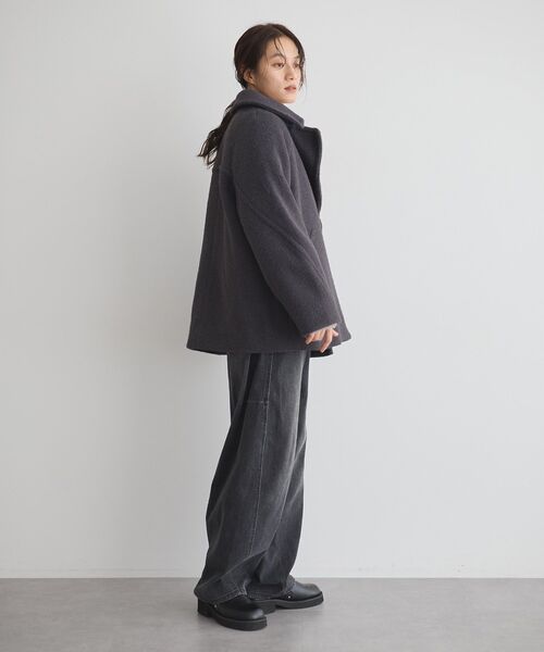 GARAGE OF GOOD CLOTHING（ガレージオブグッドクロージング）の「ライトウエーブニットＰコート（その他アウター・レディース・チャコールグレー/ネイビー・M）」の9枚目の写真