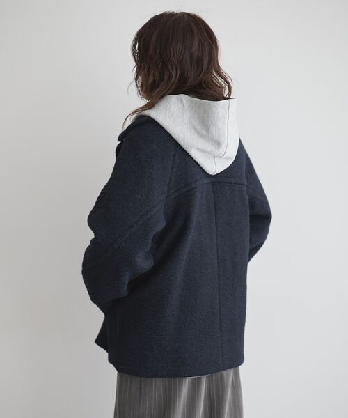 GARAGE OF GOOD CLOTHING（ガレージオブグッドクロージング）の「ライトウエーブニットＰコート（その他アウター・レディース・チャコールグレー/ネイビー・M）」の14枚目の写真