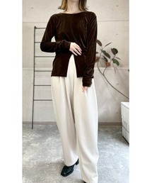 amini（アミニ）の「前後2wayベロアシアープルオーバー（Tシャツ/カットソー）」