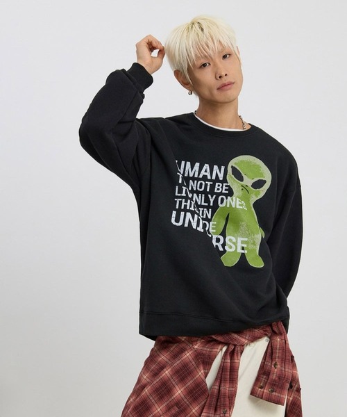 HOODHOOD(フッドフッド)の「【UNISEX】HOODHOOD/Ailen スローガンプルオーバー(Tシャツ/カットソー・レディース・ライトグレー/ブラック・LARGE/MEDIUM)」の12枚目の写真