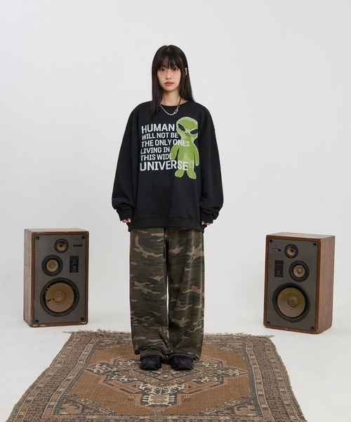 HOODHOOD(フッドフッド)の「【UNISEX】HOODHOOD/Ailen スローガンプルオーバー(Tシャツ/カットソー・レディース・ライトグレー/ブラック・LARGE/MEDIUM)」の16枚目の写真