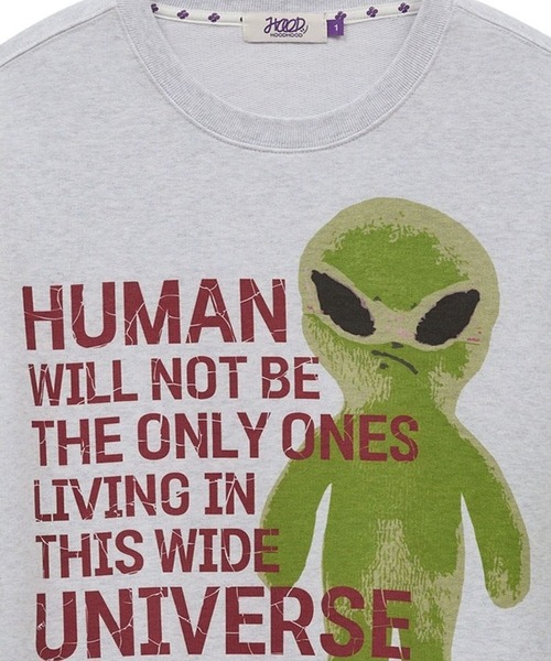 HOODHOOD(フッドフッド)の「【UNISEX】HOODHOOD/Ailen スローガンプルオーバー(Tシャツ/カットソー・レディース・ライトグレー/ブラック・LARGE/MEDIUM)」の22枚目の写真