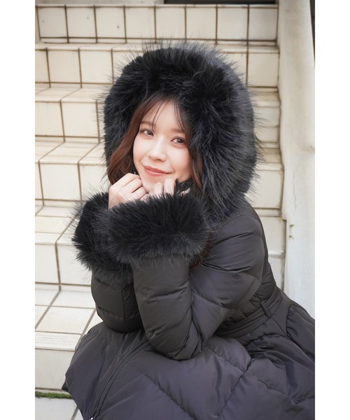 eimy istoire ドレスダウンコート S 2way ブラック ファー eimy istoire ドレスダウンコート S 2way ブラック ファー - メルカリ