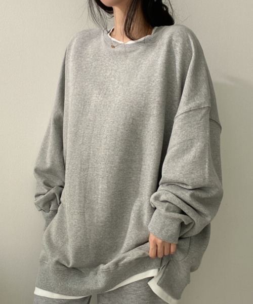 SallyLunn(サリーラン)の「レイヤードゆるスウェット(スウェット・レディース・ブラック/ネイビー/イエロー/グレー・LARGE/MEDIUM)」の2枚目の写真