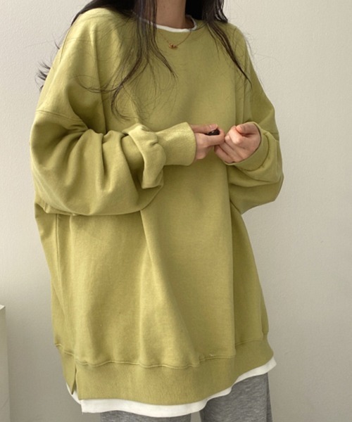 SallyLunn(サリーラン)の「レイヤードゆるスウェット(スウェット・レディース・ブラック/ネイビー/イエロー/グレー・LARGE/MEDIUM)」の4枚目の写真