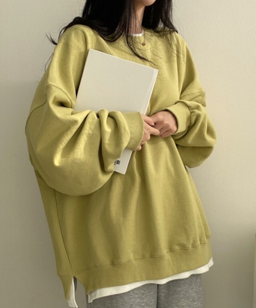SallyLunn(サリーラン)の「レイヤードゆるスウェット(スウェット・レディース・ブラック/ネイビー/イエロー/グレー・LARGE/MEDIUM)」の8枚目の写真