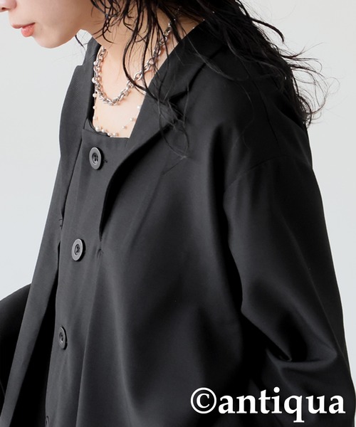 antiqua(アンティカ)の「テーラードカラー オールインワン(つなぎ/オールインワン・レディース・グレー/ブラック・ONESIZE)」の19枚目の写真
