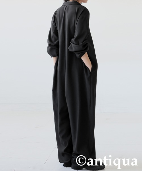 antiqua(アンティカ)の「テーラードカラー オールインワン(つなぎ/オールインワン・レディース・グレー/ブラック・ONESIZE)」の10枚目の写真