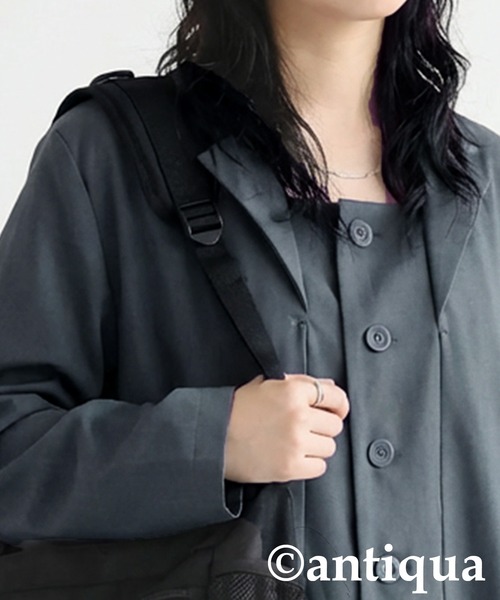 antiqua(アンティカ)の「テーラードカラー オールインワン(つなぎ/オールインワン・レディース・グレー/ブラック・ONESIZE)」の13枚目の写真