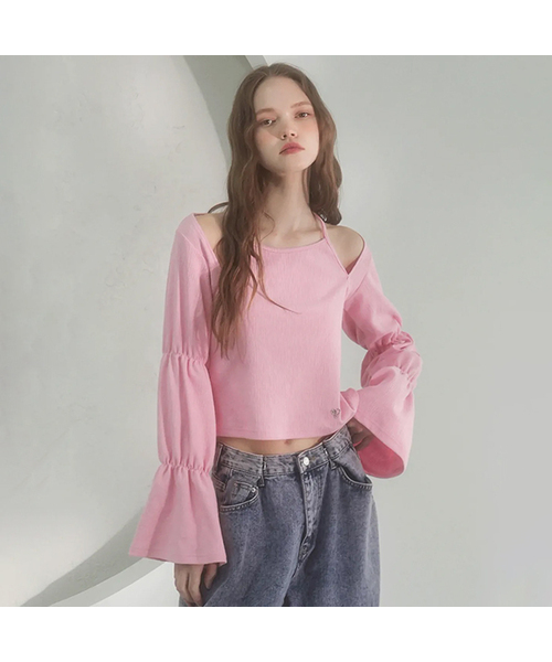 Vivacious(ビバシャス)の「Ele Doll Long Sleeve - 5COL(Tシャツ/カットソー・レディース・ベージュ/ピンク/スカイブルー/ブラック/アイボリー・FREE)」の5枚目の写真