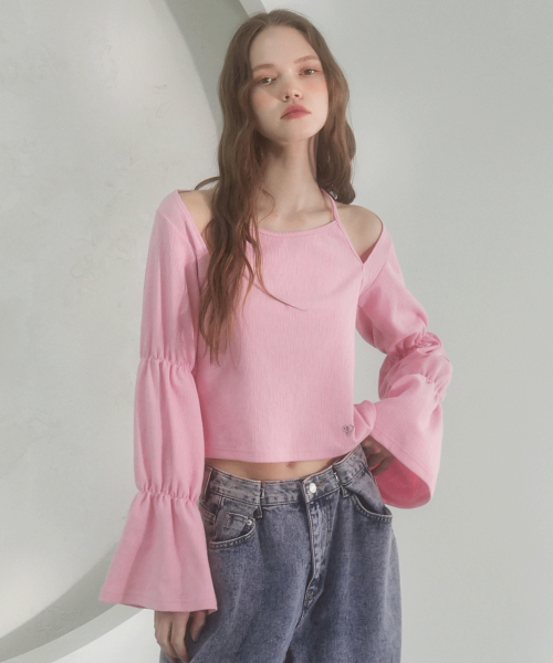 Vivacious(ビバシャス)の「Ele Doll Long Sleeve - 5COL(Tシャツ/カットソー・レディース・ベージュ/ピンク/スカイブルー/ブラック/アイボリー・FREE)」の6枚目の写真
