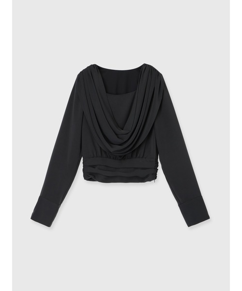 パウダーサテンドレープトップス（シャツ/ブラウス）｜anuans（ア