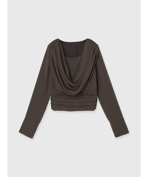 パウダーサテンドレープトップス（シャツ/ブラウス）｜anuans（ア