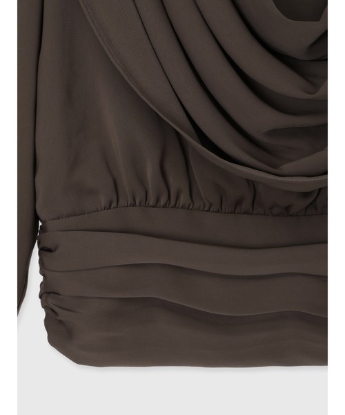 パウダーサテンドレープトップス（シャツ/ブラウス）｜anuans（ア