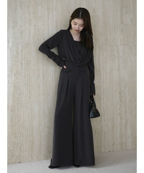 パウダーサテンドレープトップス（シャツ/ブラウス）｜anuans（ア