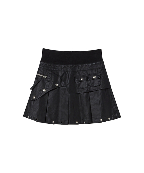 NYXX(エヌワイエックスエックス)の「LAYERED FAUX LEATHER SKIRT BLACK(スカート・レディース・その他・SMALL/MEDIUM)」の2枚目の写真