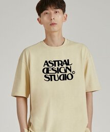 アストラルデザインスタジオ ラウンドネック 15番手コットン 半袖Tシャツ_バター