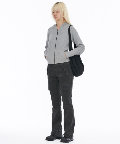 Pocket Bootscut Pants Charcoal