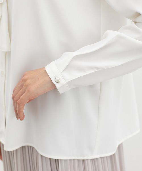 Honeys(ハニーズ)の「ボウタイブラウス(シャツ/ブラウス・レディース・ネイビー/ホワイト/ライトグレー/イエロー系その他/ピンク系その他・3L/L/LL/M/S)」の9枚目の写真