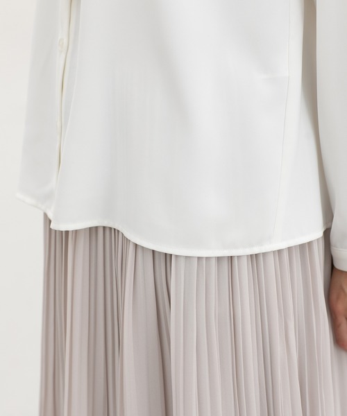 Honeys(ハニーズ)の「ボウタイブラウス(シャツ/ブラウス・レディース・ネイビー/ホワイト/ライトグレー/イエロー系その他/ピンク系その他・3L/L/LL/M/S)」の10枚目の写真