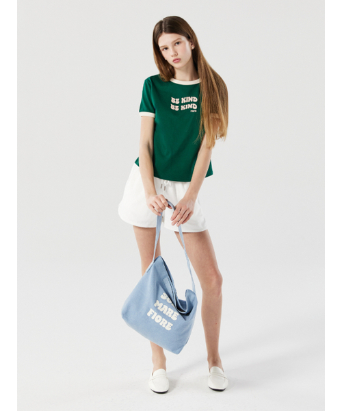RMRN(アルエームアルエヌ)の「SOLE MARE FIORE CANVAS BAG(エコバッグ/サブバッグ・レディース・ホワイト/スカイブルー・FREE)」の3枚目の写真