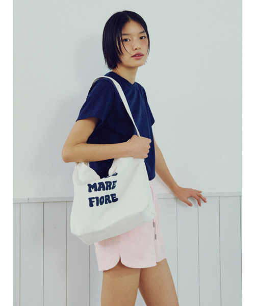 RMRN(アルエームアルエヌ)の「SOLE MARE FIORE CANVAS BAG(エコバッグ/サブバッグ・レディース・ホワイト/スカイブルー・FREE)」の4枚目の写真