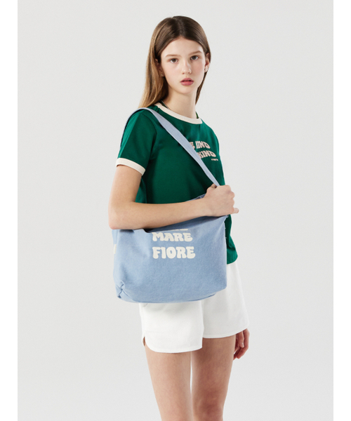 RMRN(アルエームアルエヌ)の「SOLE MARE FIORE CANVAS BAG(エコバッグ/サブバッグ・レディース・ホワイト/スカイブルー・FREE)」の5枚目の写真