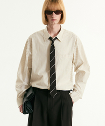 TNGT（ティーエヌジーティー）の「Office Stripe Shirt (Light Beige) TNSH5F105Y2（シャツ/ブラウス）」