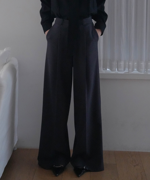DEHEVE（デヘヴェ）の「Wool Wide Slacks [Charcoal]（スラックス・レディース・チャコールグレー・SMALL/MEDIUM）」の4枚目の写真
