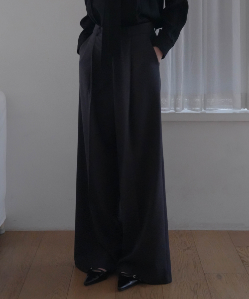 DEHEVE（デヘヴェ）の「Wool Wide Slacks [Charcoal]（スラックス・レディース・チャコールグレー・SMALL/MEDIUM）」の5枚目の写真