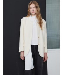 LETQSTUDIO（レチケットスタジオ）の「オーバーサイズツイードジャケット、エクリュ（その他アウター）」