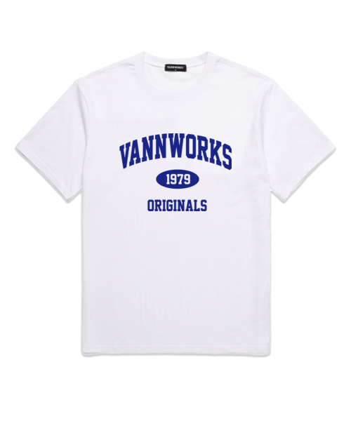 VANNWORKS(バンワークス)の「アーチオリジナルオーバーサイズ半袖Tシャツ (VS0021) ホワイト/ブルー(Tシャツ/カットソー・レディース・その他・LARGE/MEDIUM/SMALL/X-LARGE/XX-LARGE)」の1枚目の写真