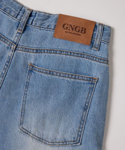 GNGB(ジーエンジービー)の「コットンワイドデニムパンツ_ライトブルー(デニムパンツ・レディース・スカイブルー・SMALL/MEDIUM/LARGE)」の3枚目の写真