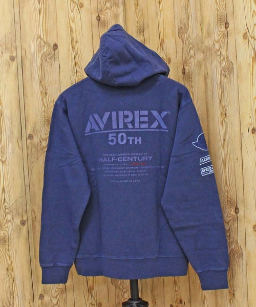 AVIREX 50th FADE WASH ZIP UP PARKA — парка‑толстовка на молнии