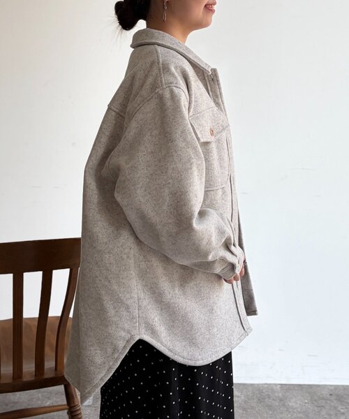 Chez toi(シェトワ)の「CPOシャツジャケット(テーラードジャケット・レディース・ブラック/ホワイト系その他・FREE)」の5枚目の写真