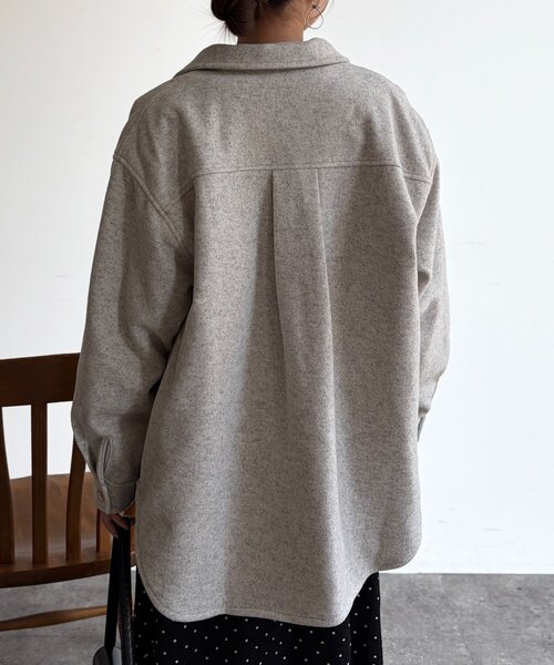 Chez toi(シェトワ)の「CPOシャツジャケット(テーラードジャケット・レディース・ブラック/ホワイト系その他・FREE)」の6枚目の写真