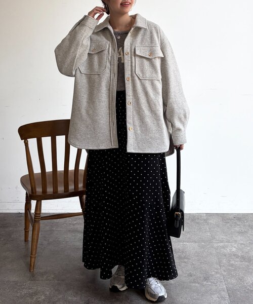 Chez toi(シェトワ)の「CPOシャツジャケット(テーラードジャケット・レディース・ブラック/ホワイト系その他・FREE)」の8枚目の写真