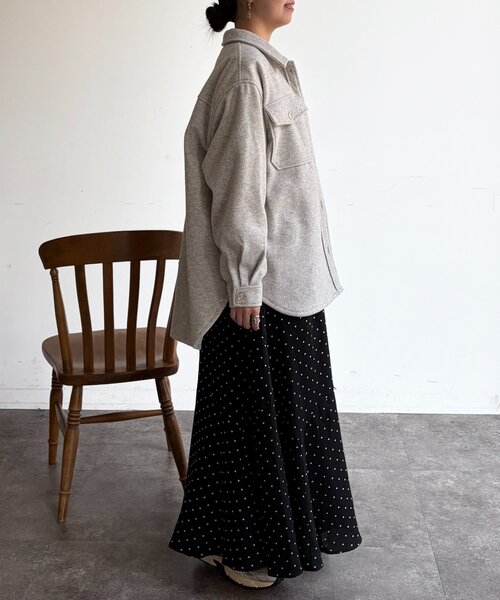 Chez toi(シェトワ)の「CPOシャツジャケット(テーラードジャケット・レディース・ブラック/ホワイト系その他・FREE)」の9枚目の写真