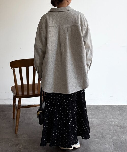 Chez toi(シェトワ)の「CPOシャツジャケット(テーラードジャケット・レディース・ブラック/ホワイト系その他・FREE)」の10枚目の写真