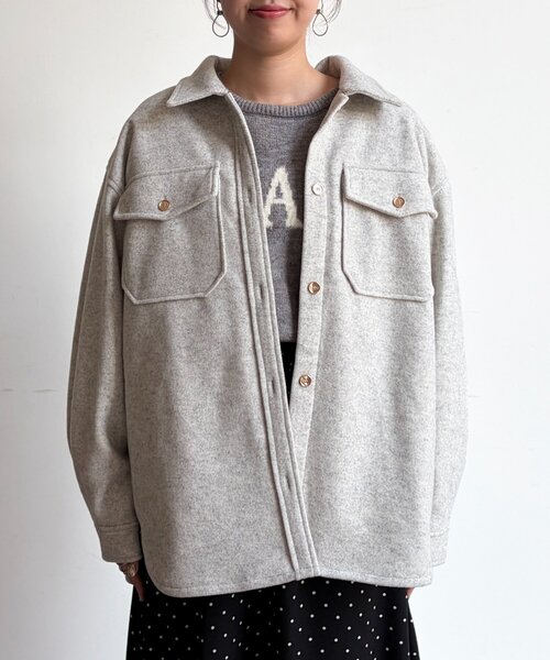 Chez toi(シェトワ)の「CPOシャツジャケット(テーラードジャケット・レディース・ブラック/ホワイト系その他・FREE)」の11枚目の写真