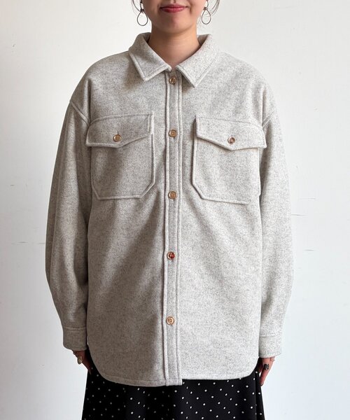 Chez toi(シェトワ)の「CPOシャツジャケット(テーラードジャケット・レディース・ブラック/ホワイト系その他・FREE)」の12枚目の写真