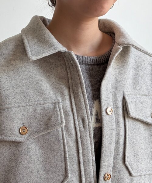 Chez toi(シェトワ)の「CPOシャツジャケット(テーラードジャケット・レディース・ブラック/ホワイト系その他・FREE)」の14枚目の写真